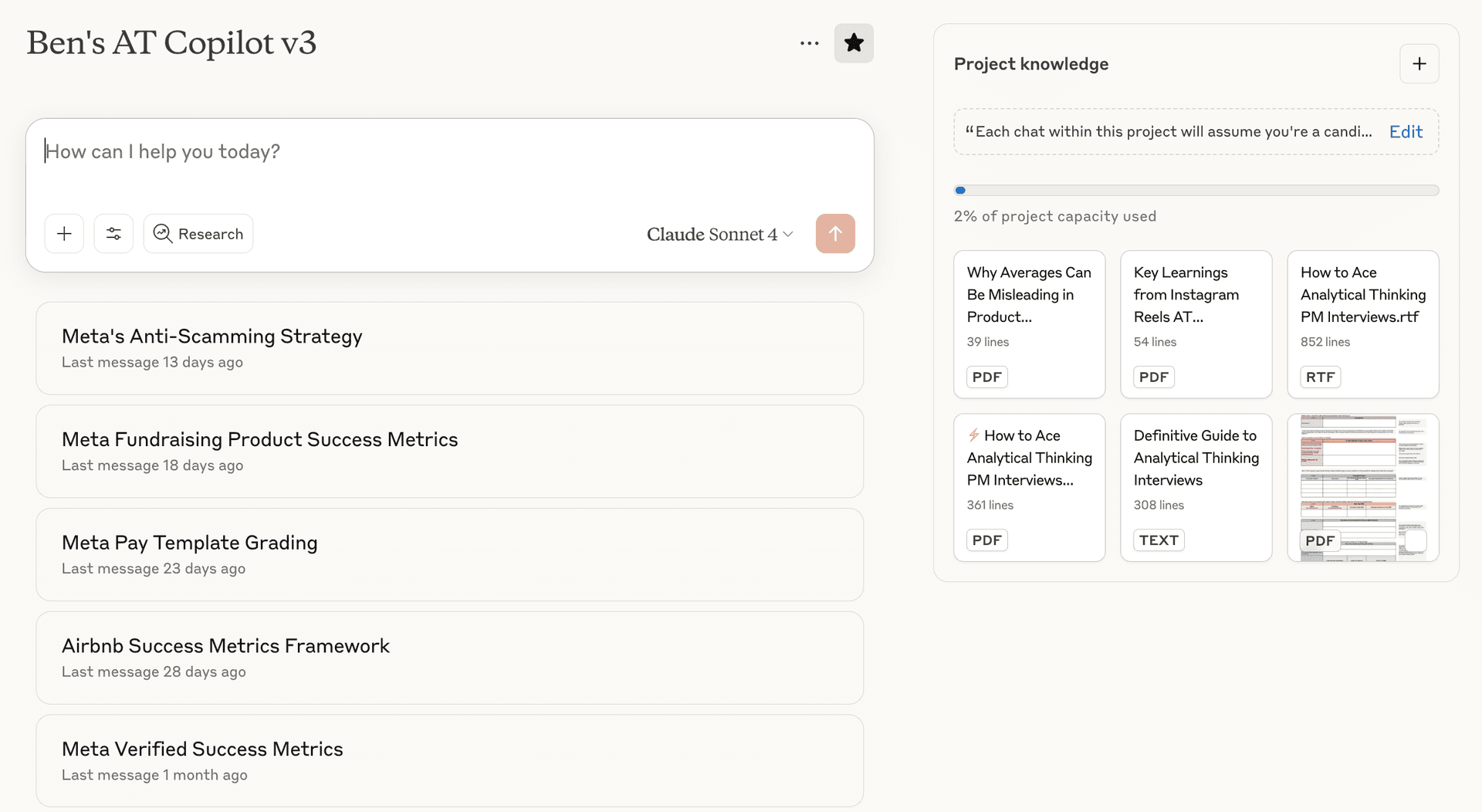 Analytical Thinking Copilot Screenshot